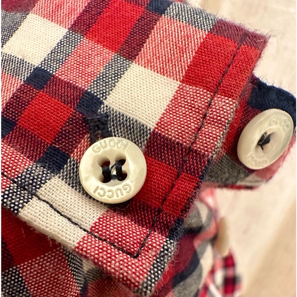 GUCCI Kids Plaid Button Down Shirt 8 - Picture 7 of 11